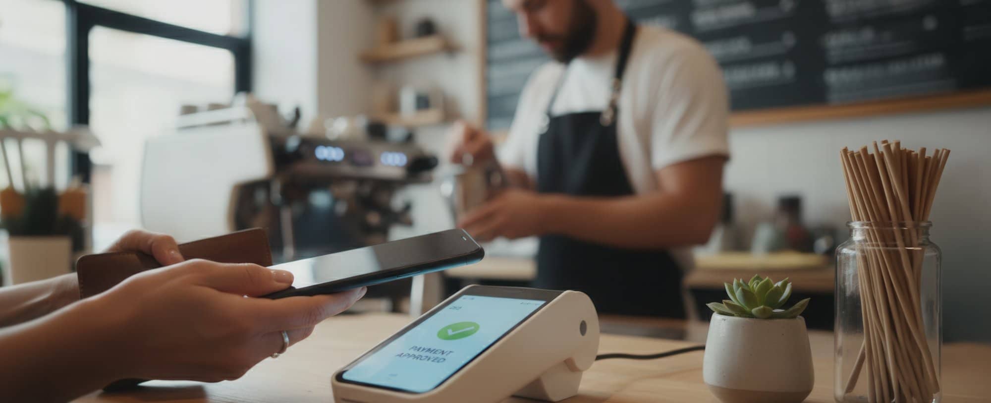 Contactless payment in a café